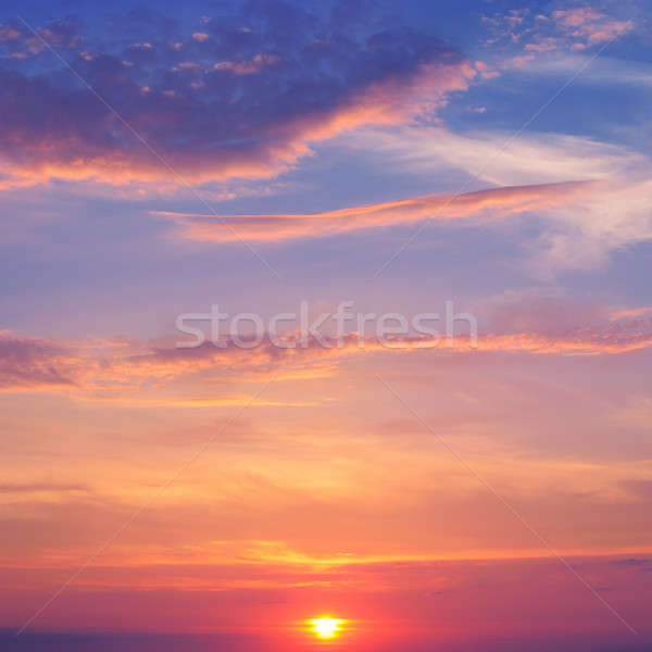 beautiful sunrise and cumulus clouds Stock photo © alinamd