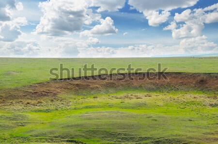 Föld erózió mezőgazdasági mezők égbolt tavasz Stock fotó © alinamd