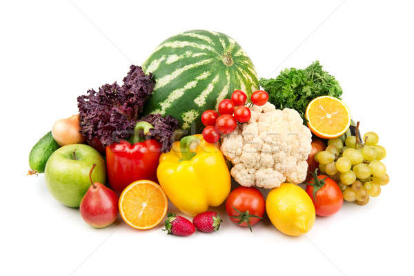 watermelon and a variety of vegetables and fruits Stock photo © alinamd