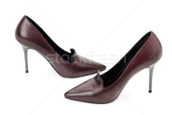 Klasyczny buty odizolowany biały skóry kobiet Zdjęcia stock © alinamd