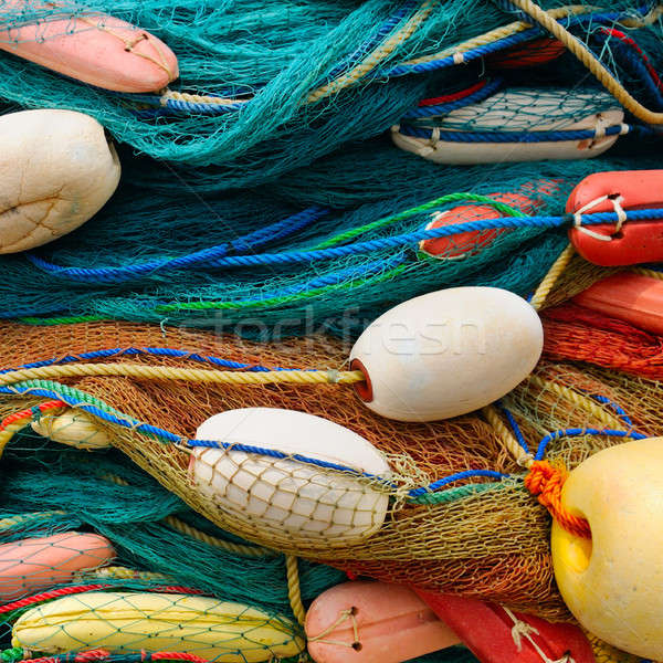 background of colorful fishing nets and floats Stock photo © alinamd
