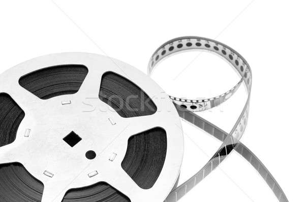 Foto stock: Edad · tira · de · película · aislado · blanco · película · fondo