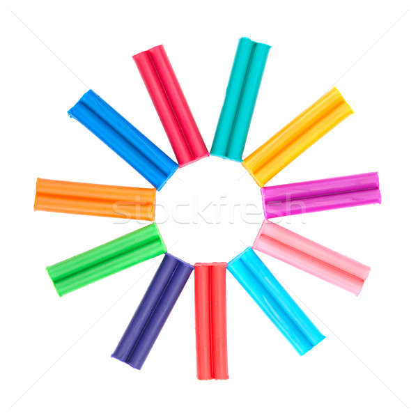 set of colored plasticine isolated on white background Stock photo © alinamd