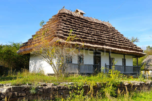 old farmhouse with a thatched roof Stock photo © alinamd