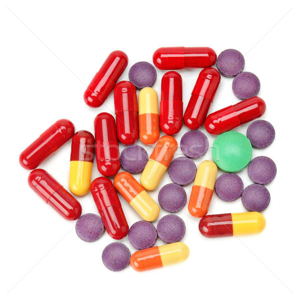 Szett tabletták izolált fehér orvosi egészség Stock fotó © alinamd