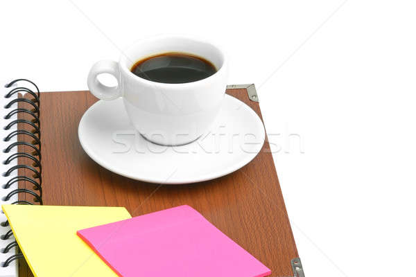 cup of coffee and office supplies Stock photo © alinamd