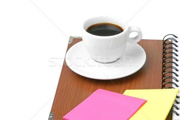 cup of coffee and office supplies Stock photo © alinamd