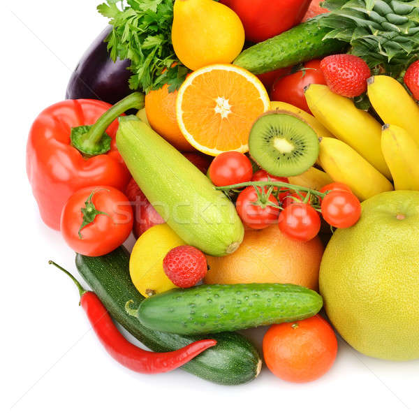 Fructe legume izolat alb fundal culoare Imagine de stoc © alinamd