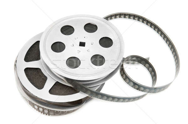 Eski film şeridi yalıtılmış beyaz film arka plan Stok fotoğraf © alinamd