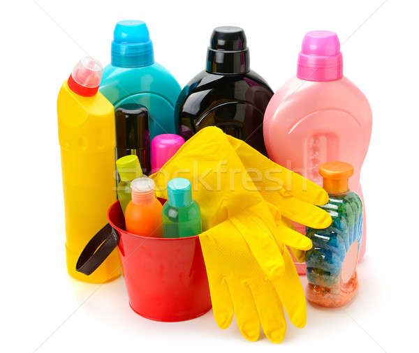set of household chemicals isolated on white background Stock photo © alinamd