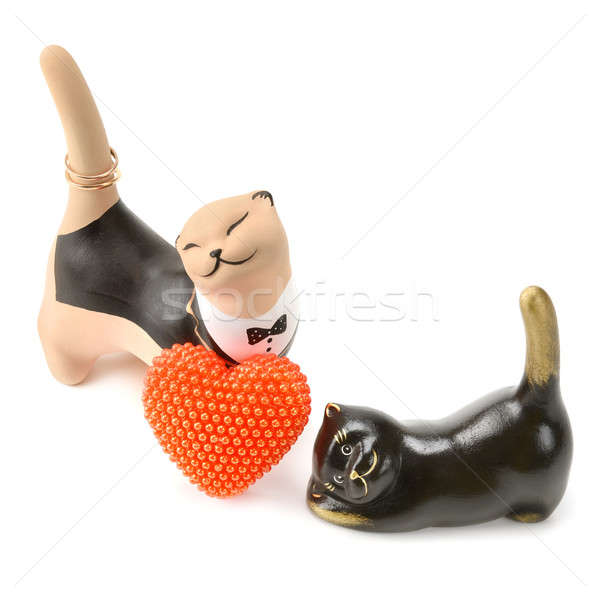 Clay figurines of cats Stock photo © alinamd