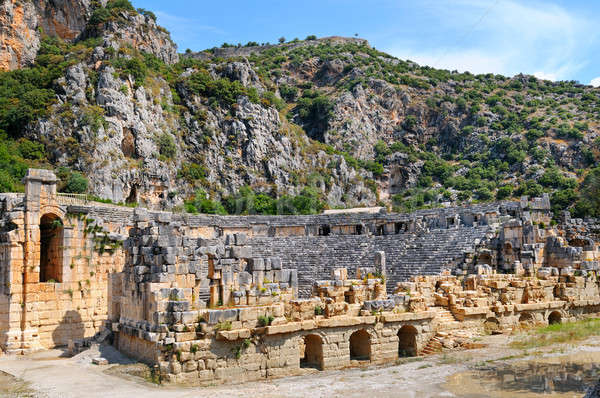 Ruine amfiteatru oraş Turcia constructii natură Imagine de stoc © alinamd