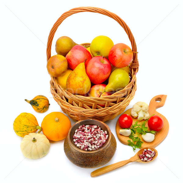 fruits in a basket isolated on white background Stock photo © alinamd
