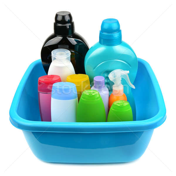 Basin and a bottle of shampoo and soap Stock photo © alinamd