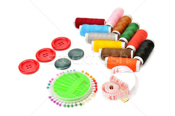 thread and buttons isolated on white background Stock photo © alinamd