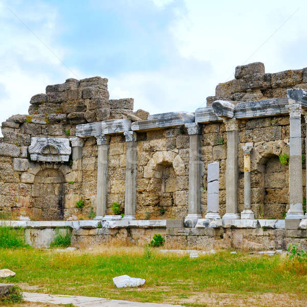 fragments of Greek columns (Side, Turkey) Stock photo © alinamd