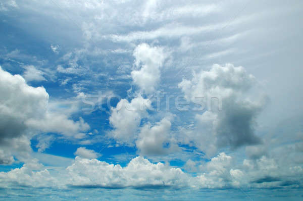 blue sky and white cumulus clouds Stock photo © alinamd