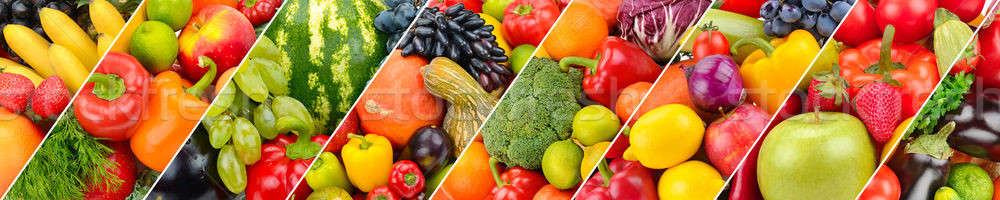 Stockfoto: Panoramisch · collectie · vers · vruchten · groenten · breed