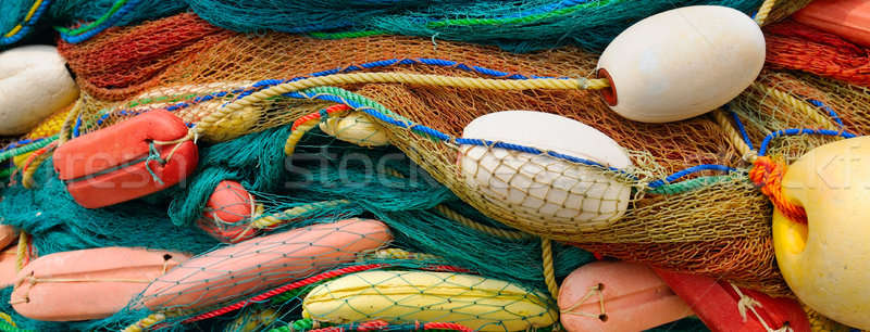 background of colorful fishing nets and floats Stock photo © alinamd