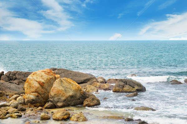 ストックフォト: 海 · 絵のように美しい · ビーチ · 青空 · 水 · 海