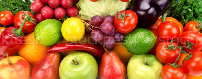 Stock fotó: Fényes · érett · gyümölcs · zöldségek · étel · gyümölcsök
