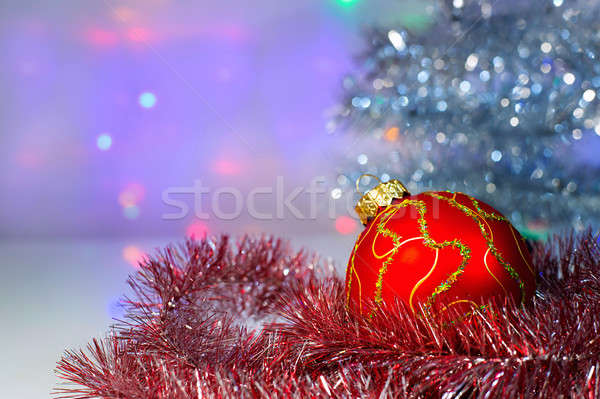 Rosso Natale palla albero luce verde Foto d'archivio © AlisLuch