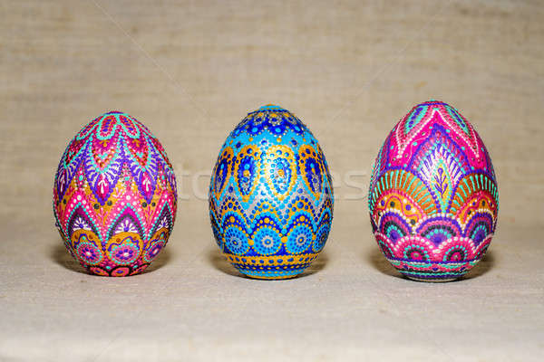 Easter eggs acrilico arte primavera uovo sfondo Foto d'archivio © AlisLuch