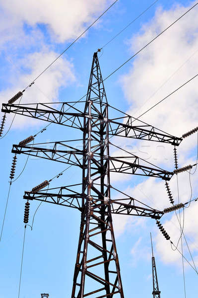 High-voltage electric pole with wires  Stock photo © AlisLuch