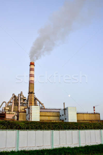 Pollution of atmospheric air from the chimneys of plants Stock photo © AlisLuch