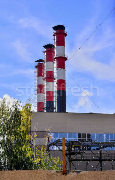 Poluição atmosférico ar plantas construção tecnologia Foto stock © AlisLuch