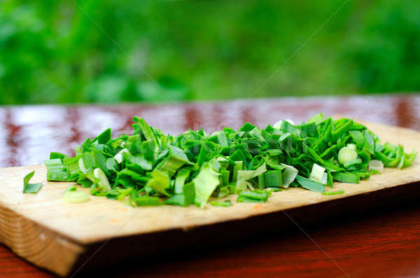 Chopped green onions on a cutting Board Stock photo © AlisLuch