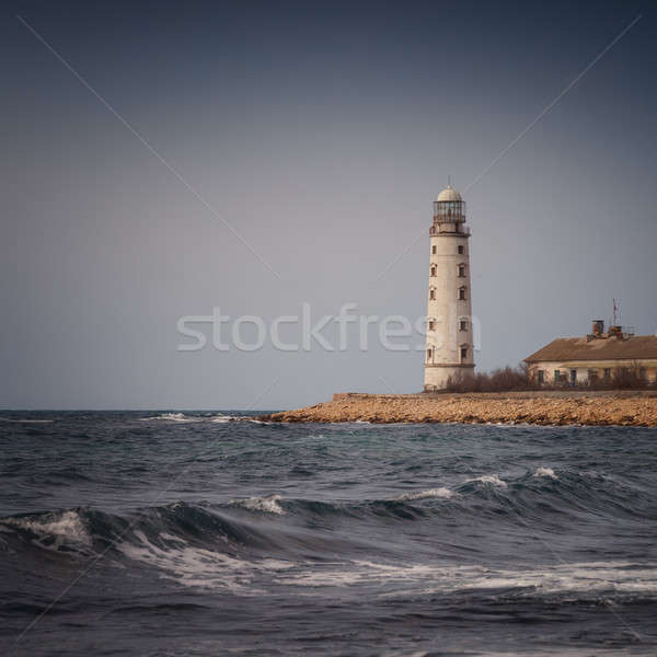 Leuchtturm Küste Himmel Wasser Landschaft Hintergrund Stock foto © All32