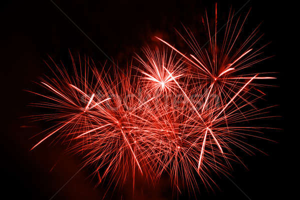 Focuri de artificii noapte cerul colorat petrecere fum noapte Imagine de stoc © All32