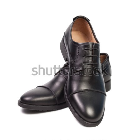 Stockfoto: Zwarte · schoenen · geïsoleerd · witte · ontwerp · paar