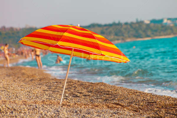 Parasol strand zomer reizen zand golf Stockfoto © All32