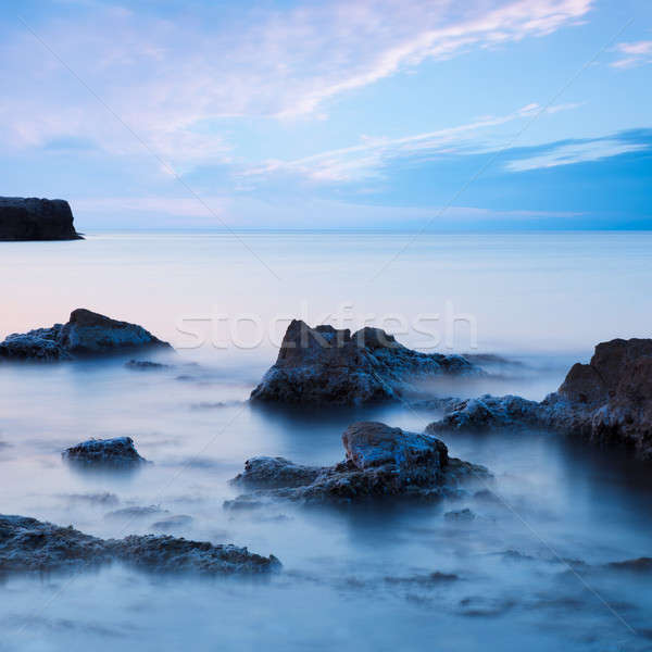 Mglisty wody wygaśnięcia pejzaż morski charakter tle Zdjęcia stock © All32