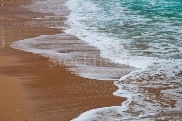 Foto d'archivio: Onde · spiaggia · di · sabbia · schiumoso · acqua · abstract · mare