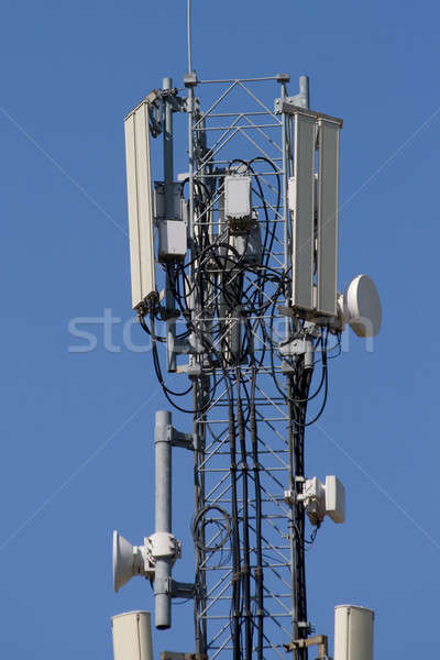 Anteny komórkowych komunikacji telewizji metal sieci Zdjęcia stock © All32