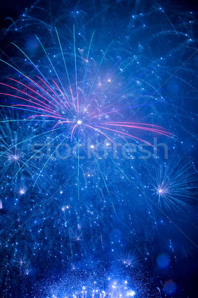 Beautiful fireworks in the night sky Stock photo © All32