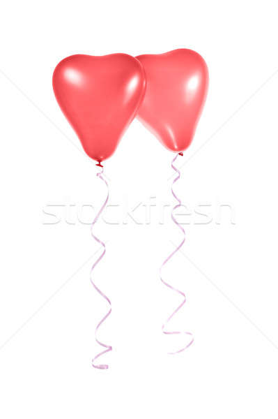 два красный шаров форма сердце белый Сток-фото © All32
