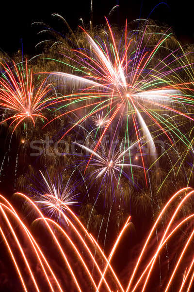 Tűzijáték égbolt víz buli fény háttér Stock fotó © All32