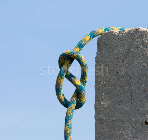 Knoop achtergrond berg veiligheid Blauw kabel Stockfoto © All32