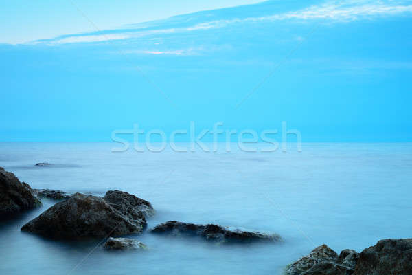 Foto d'archivio: Misty · acqua · tramonto · paesaggio · marino · natura · sfondo