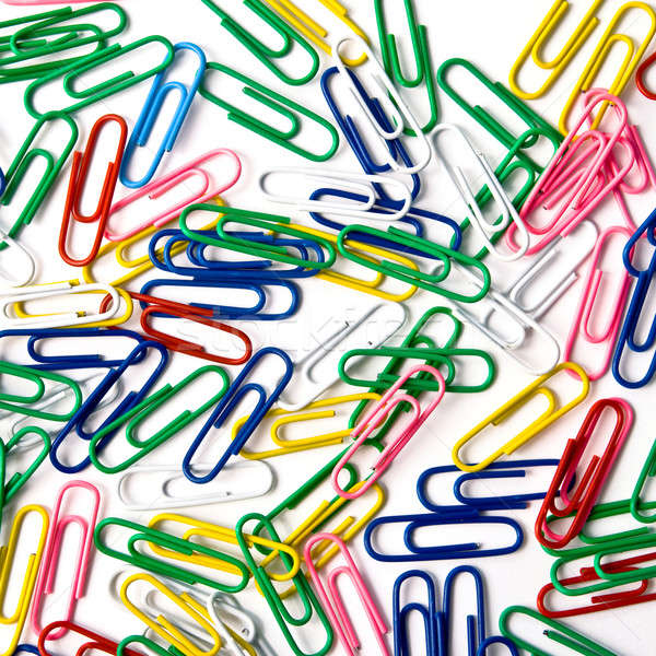 Multicoloured paperclips on the white background  Stock photo © All32