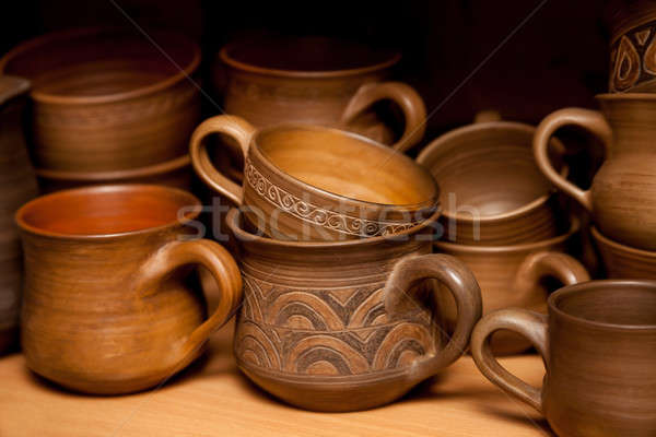 Crockery handmade from clay Stock photo © All32