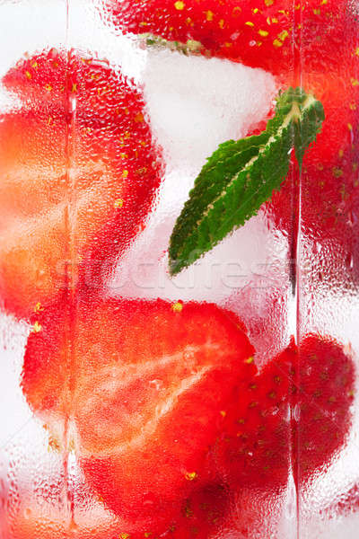 Misted glass with a strawberry cocktail Stock photo © All32