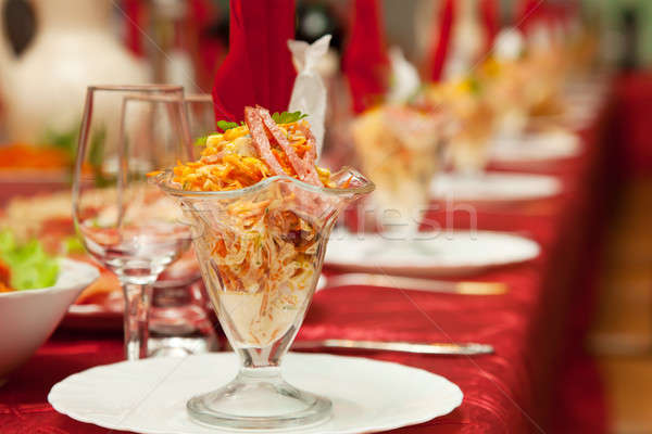 [[stock_photo]]: Servi · banquet · table · verres · à · vin · verres · fête