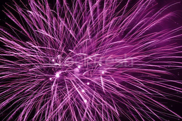 Tűzijáték éjszakai ég gyönyörű piros égbolt fény Stock fotó © All32