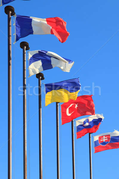 Vlaggen verschillend landen ontwikkelen reizen vlag Stockfoto © All32