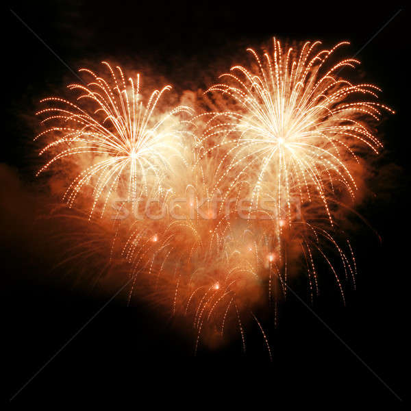 Tűzijáték éjszakai ég űrlap szív égbolt boldog Stock fotó © All32